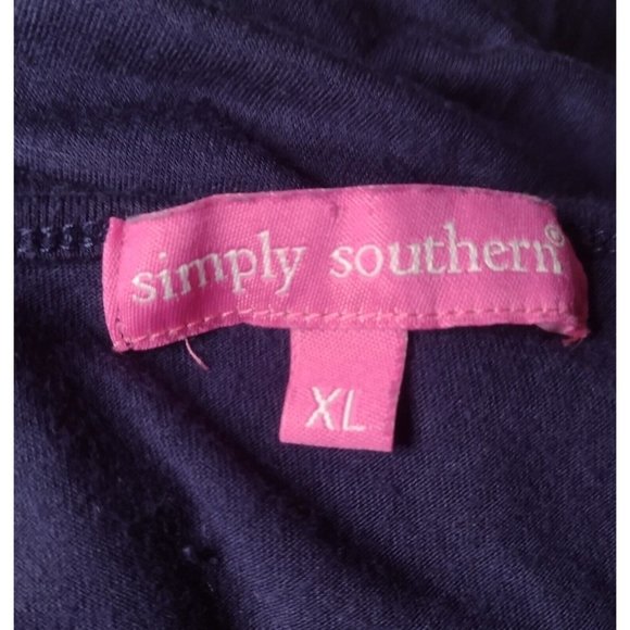 Simply Southern Jersey Knit Front Tie High Low Tunic Top Size XL Blue - Picture 5 of 7